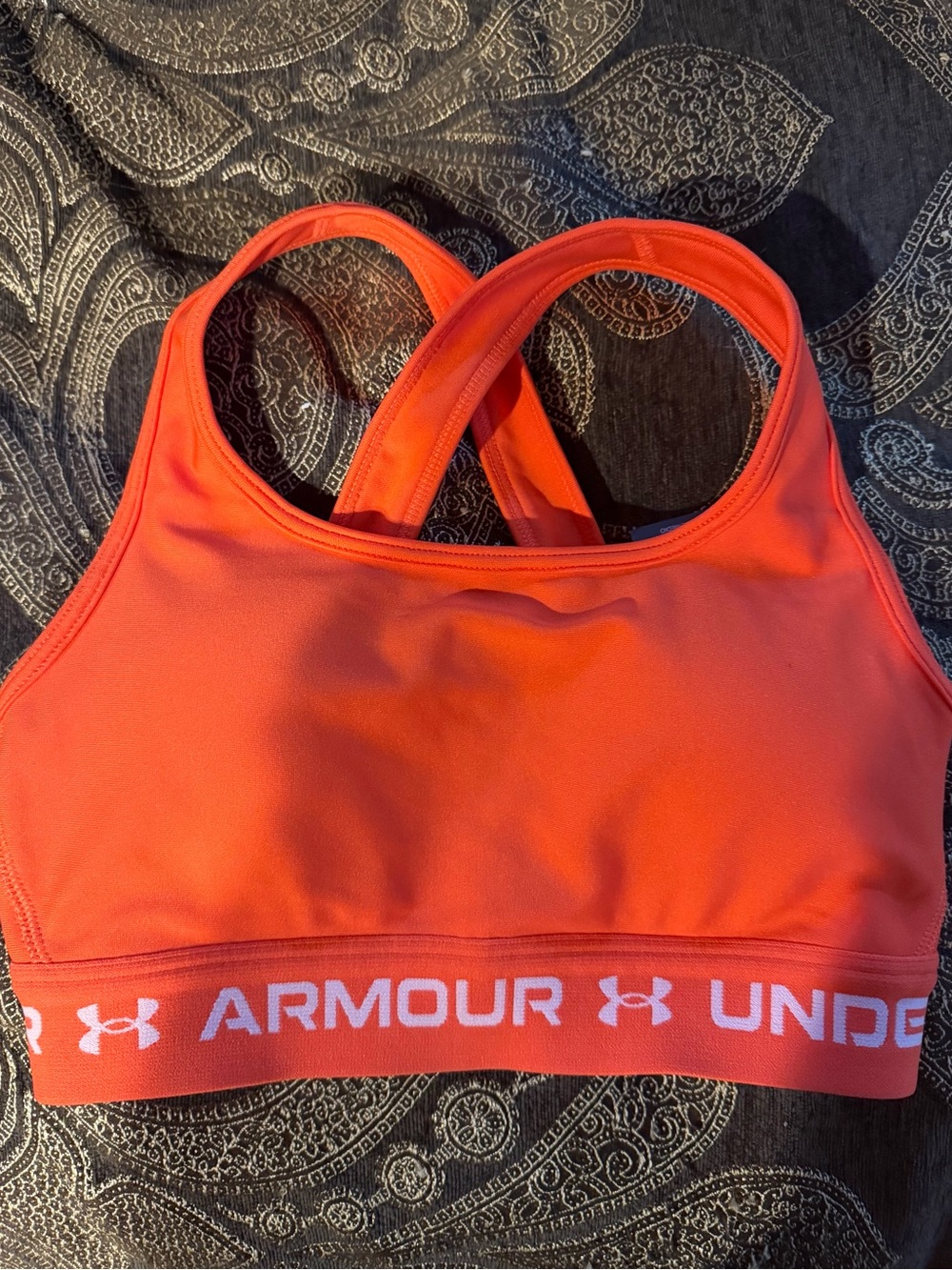 Under Armour Orange Racerback Sports Bra with Branded Elastic